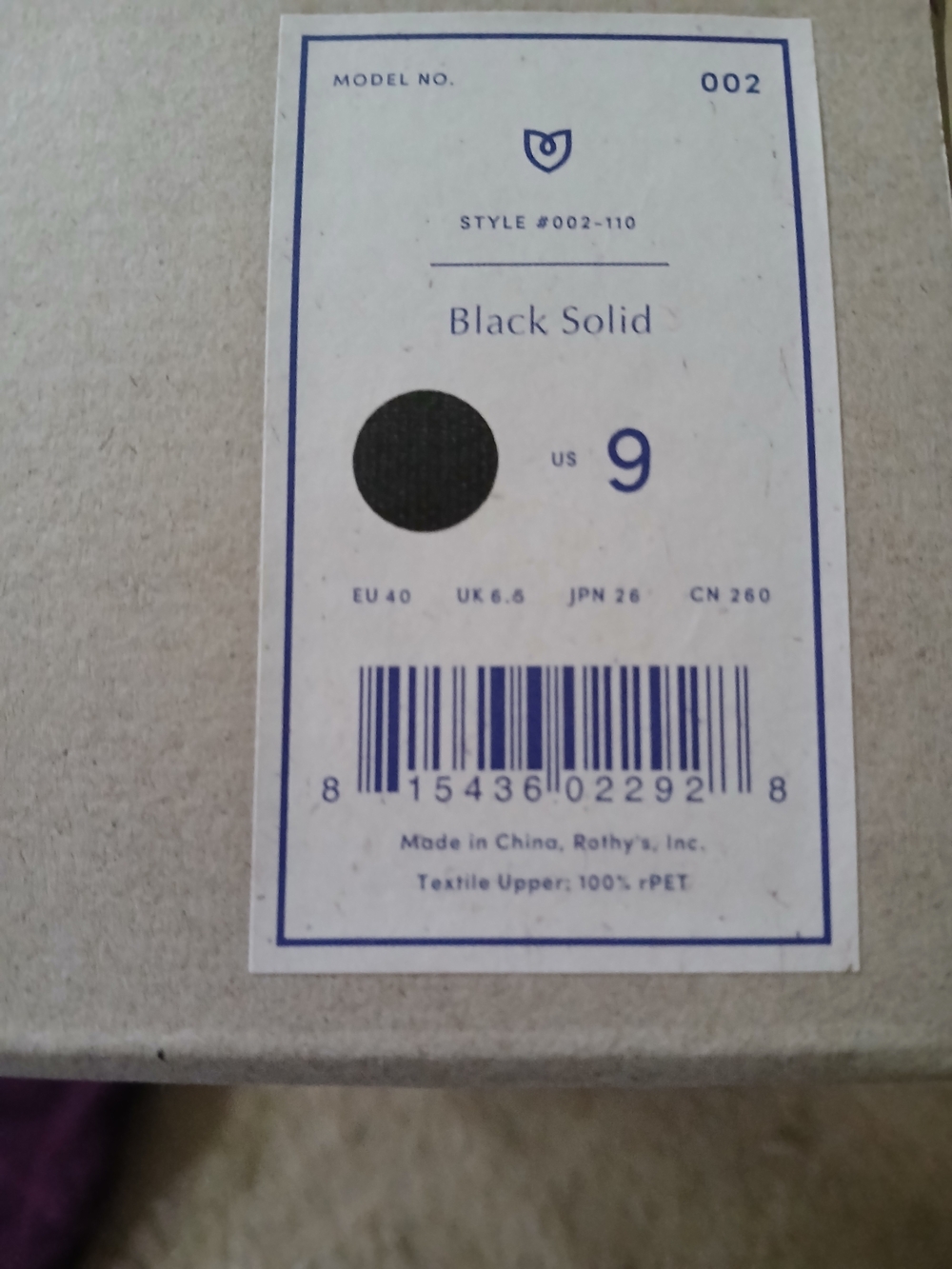 Rothy's Black Pointed Flat with Blue Trim Size 9 - Picture 9 of 10